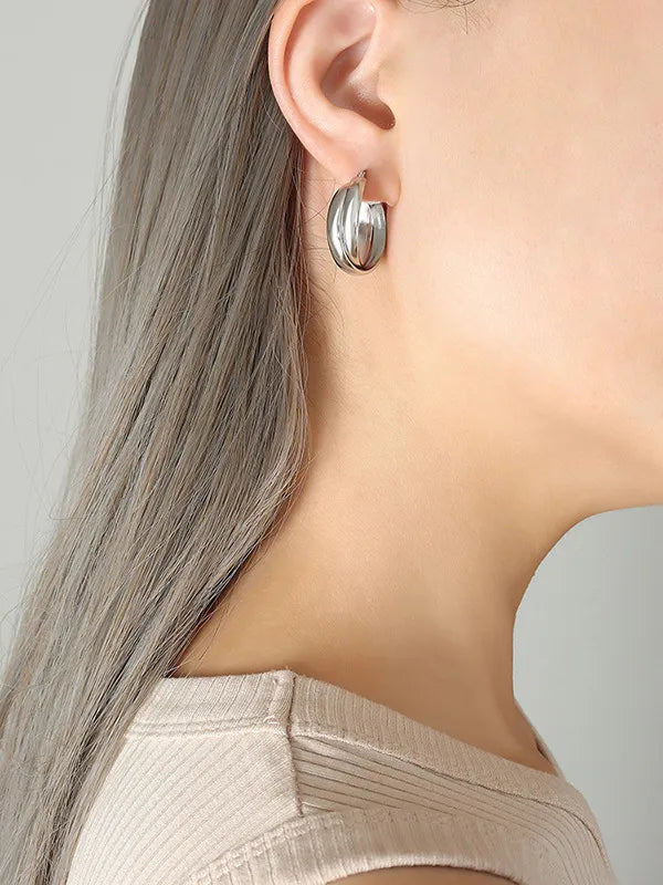 Double U-shaped earrings with titanium personalized earrings