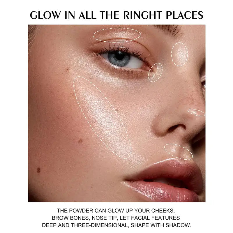 Shimmer Highlighting Eyeshadow Powder – Pearly Glitter Finish