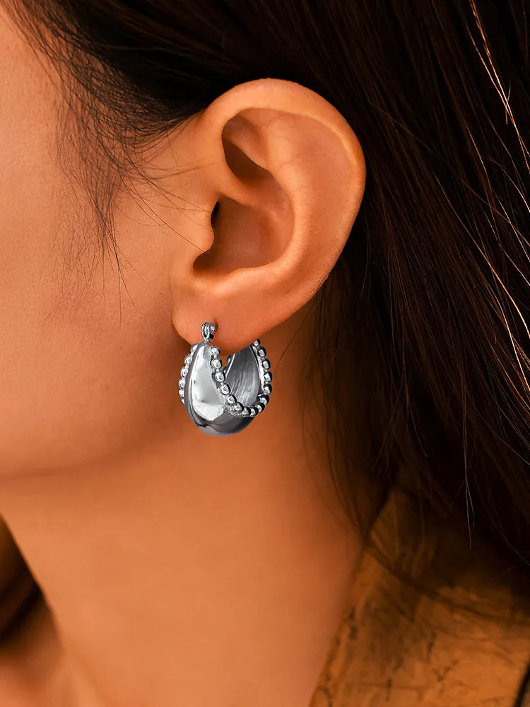 Small Bead Double C Earrings