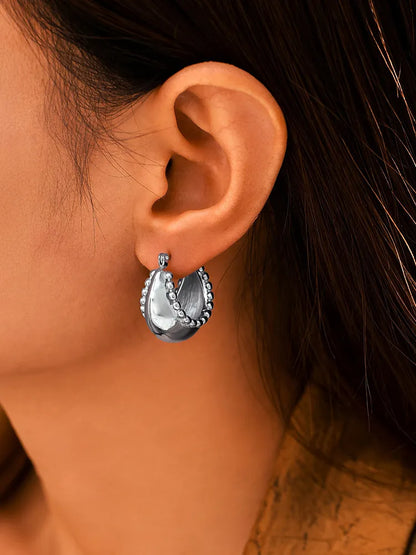 Small Bead Double C Earrings