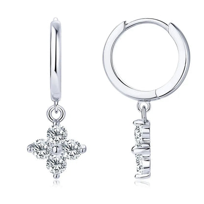 Moissanite Hoop Drop Earrings