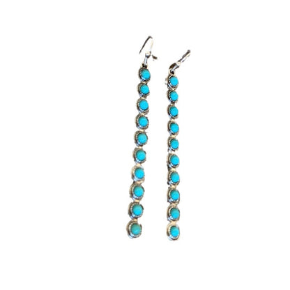 Artificial Turquoise Alloy Bar Earrings