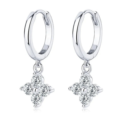Moissanite Hoop Drop Earrings
