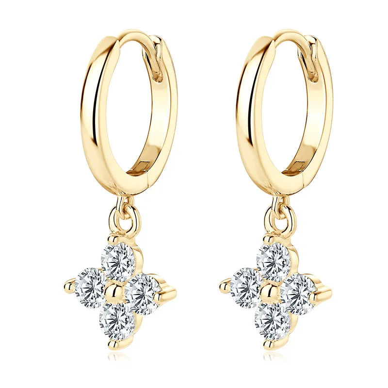 Moissanite Hoop Drop Earrings